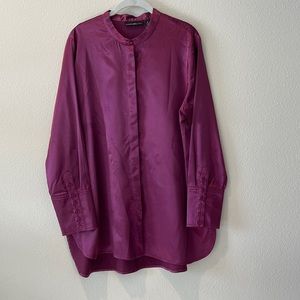 Chico’s exclusive Black Label dressy long sleeves plum? blouse size: Large